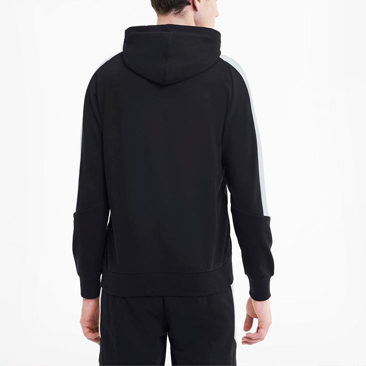 Puma Modern Logo Contrast Hooded Sweatshirt Men Tops Black 585191-01
