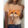 Women's T Shirt Animal Cat 3d Print Summer Short Sleeve Tee Cute Girl Streetwear Female Oversized Clothing Pullover