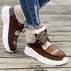 Winter Boots Women's Fluffy Cotton Shoes Outdoor Non-slip Platform Plush Warm Snow Boots Fashion Turned-up Mid-top Ankle Boots