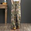 ZANZEA Women Floral Print Casual Elastic Waist Wide Leg Trousers Pants