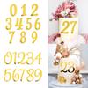 1Set 0-9 Number Gold Acrylic Cake Topper for Wedding Anniversary Birthday Party Cake Decoration Digital Cupcake Toppers Flag