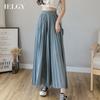 Cropped Trousers Pleated Loose Women's Pants Fashionable Wide Leg High Waist Chiffon Culottes