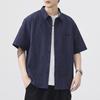 Summer Thin Japanese Retro Short-sleeved Shirt Men's American Trend New Loose Mid-sleeved Shirt