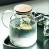 1/1.8L Transparent Borosilicate Glass Teapot Heat-Resistant Large Clear Tea Pot Flower Tea Set Puer Kettle Cup Office Home Tool