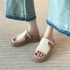 Retro Soft Bottom Outer Wear Casual Cool Slippers Women's Summer New Open-toe Buckle Thick Bottom Heightening Slippers Flat Bottom Comfortable
