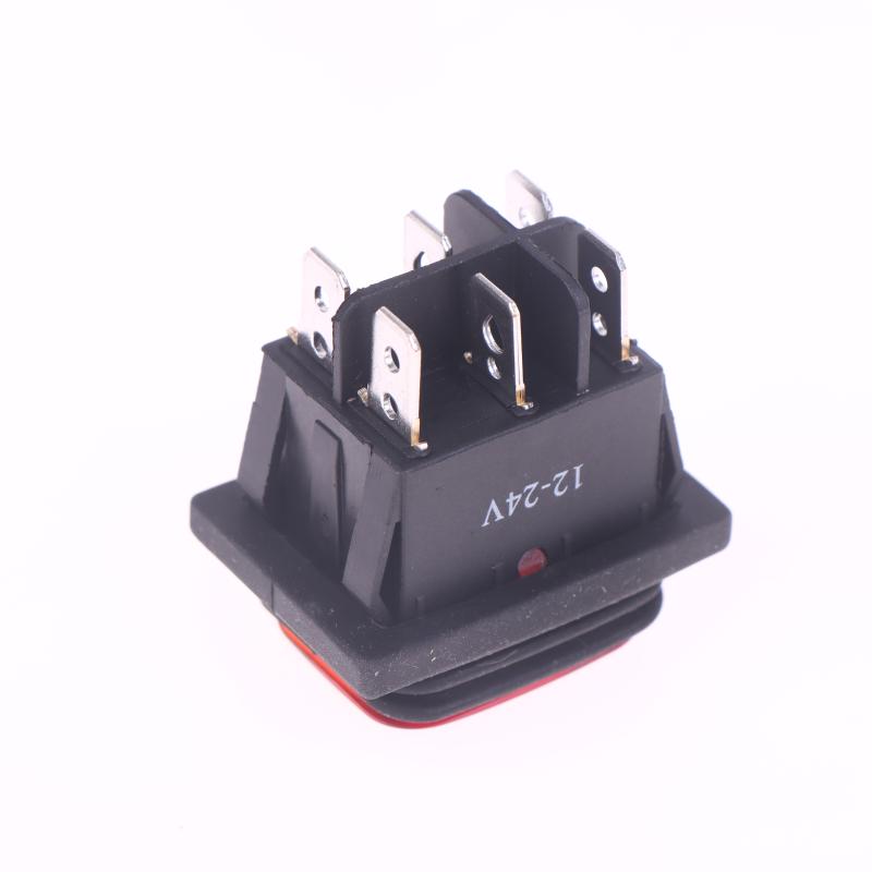 1 Piece T85 6Pin On Off On 12V 220V Red Green Blue Light Kcd4 Heavy Duty 16A 250Vac 30X22Mm Waterproof Rocker Push Switch