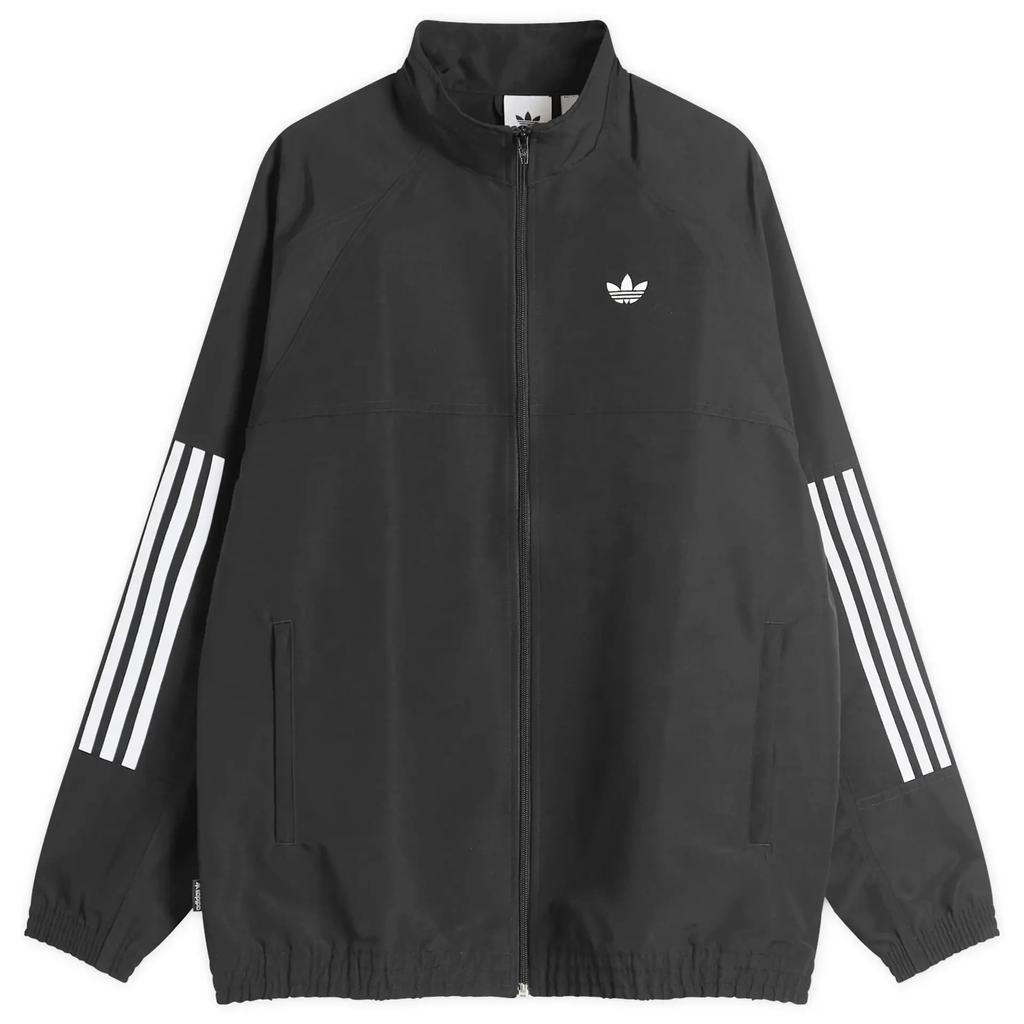 Adidas Originals Skateboarding Gatsele Logo Stripe Sports Loose Comfortable Stand Collar Long Sleeve Jacket Men Jacket Black White JC5174
