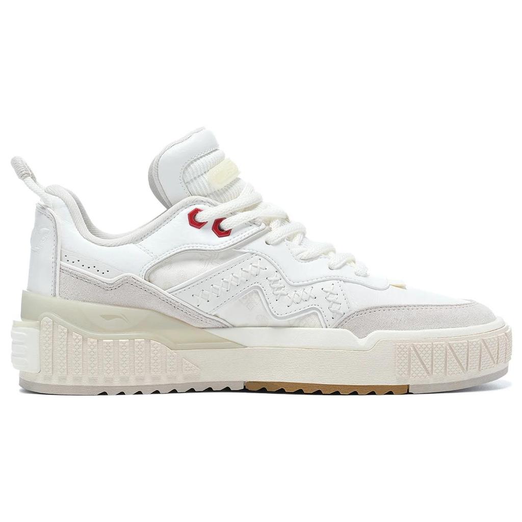 Li Ning 001 Unblock Non-Slip Wear-Resistant Low-Top Skate Shoes Men Sneakers Cloud-White Pearl-White AGCT001-1