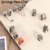 Supplies Triple Orifice Portable Single Hole Double Opening Spring Pen Clip Metal Pencil Holder