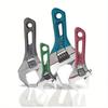 Adjustable Wrench Large Opening Short Handle Mini Monkey Spanner Laser Scale Rubber Wrapped Key Plumbing Pipeline Bathroom Tools