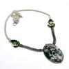 Indian Moss Agate Tsavorite Gemstone 925 Silver Plated Jewelry Necklace 18"
