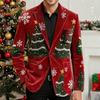 Men's Printing Corduroy Warm Pocket Suit Jacket Cardigan Men's Casual Suit