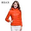 Short Down Jacket Women's Lightweight Hooded Korean Fashion Plus Fat Large Size White Duck Down Warm Jacket
