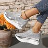 Silver Sequins Wedge Sneakers Women FashionBottom Shoes Casual Shoes