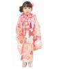 Kimono Set for Hakama Gorgeous Set Patterned Hair Drawstring Waist Girls Pale Cherry Blossoms and [KYOETSU] Shichigosan, 3-year-old, Set, C, 9-piece
