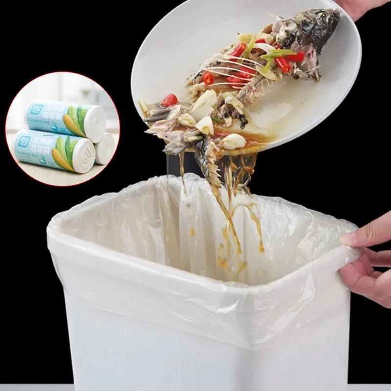 Flat Mouth Bio-Based Degradable Garbage Bag Disposable Toilet Cleaning Kitchen Garbage Bag Thickened Plastic Bag