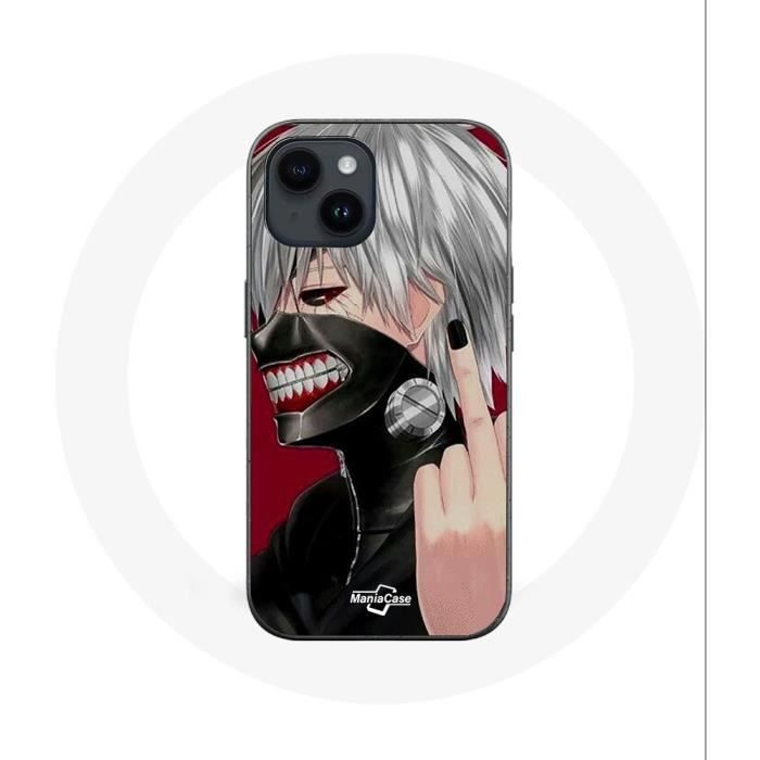Coque - Maniacase - Iphone 14 Plus - Tokyo Ghoul Kaneki Ken - Souple - Noir
