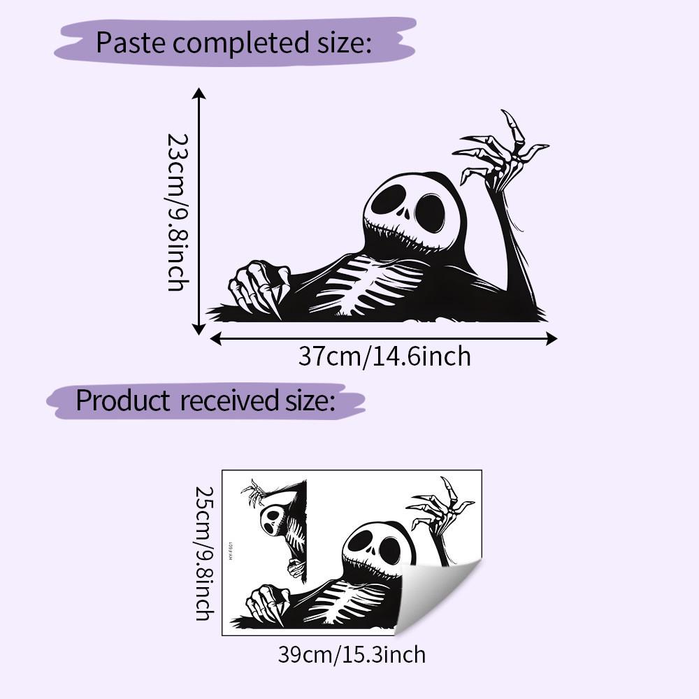 Lazy Skeleton Halloween Pattern Home Decoration Stickers For Walls Cars And