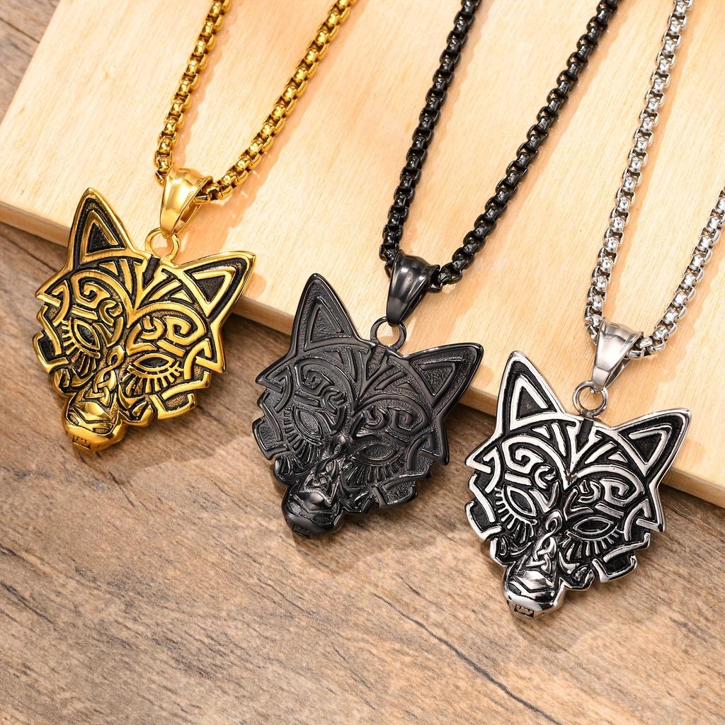 Classic Fashion Wolf Head Men's Pendant Necklace - Neck Accessories