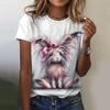 Women's T Shirt 3D Rabbit Print Casual Short Sleeve T-Shirts Summer Fashion Streetwear O Neck Pullover Female Oversized Clothing