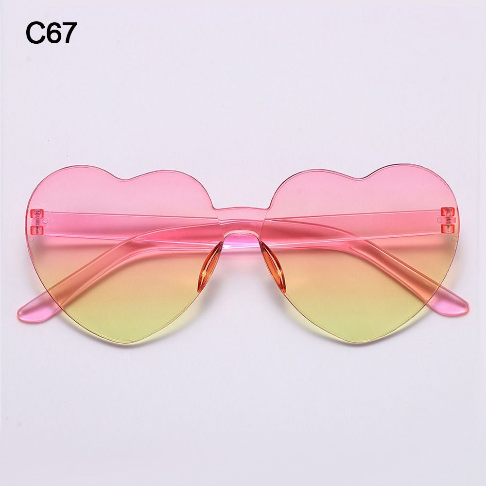 Adults Colorful Candy Color Party Sun Glasses Shades Heart Glasses Heart-shaped Sunglasses