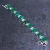 Emerald(Simulated) Gemstone Handmade 925 Sterling Silver Bracelet 7-8" Y7U51