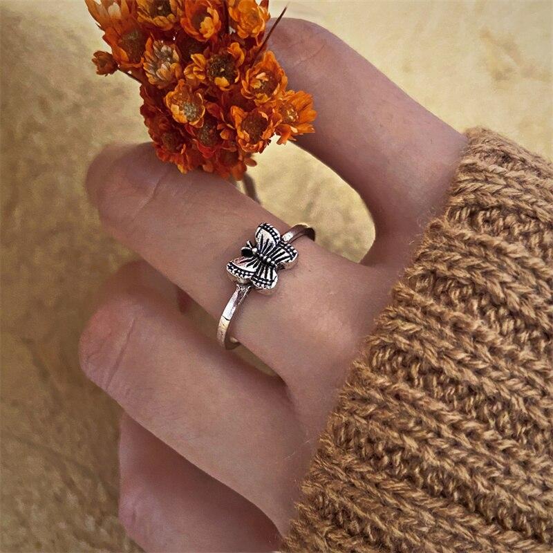 iF ME Silver Sun Moon Rings Alloy for Women Trendy Couple Lover Opening Ring Simple Round Party Fashion Jewellery