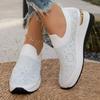 Fashion Autumn Women's Platform Shoes Rhinestones Bling Slip On Casual Shoes for Women Sneakers Breathable Light Women's Walking Shoes