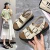 Summer New Casual  Fashion Thick Soled Belt Buckle Soft Soled Sandals