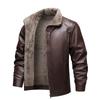 Plush Leather Jacket for Autumn and Winter Men's Leather Jacket, Lightweight Business Casual Lapel Versatile Jacket