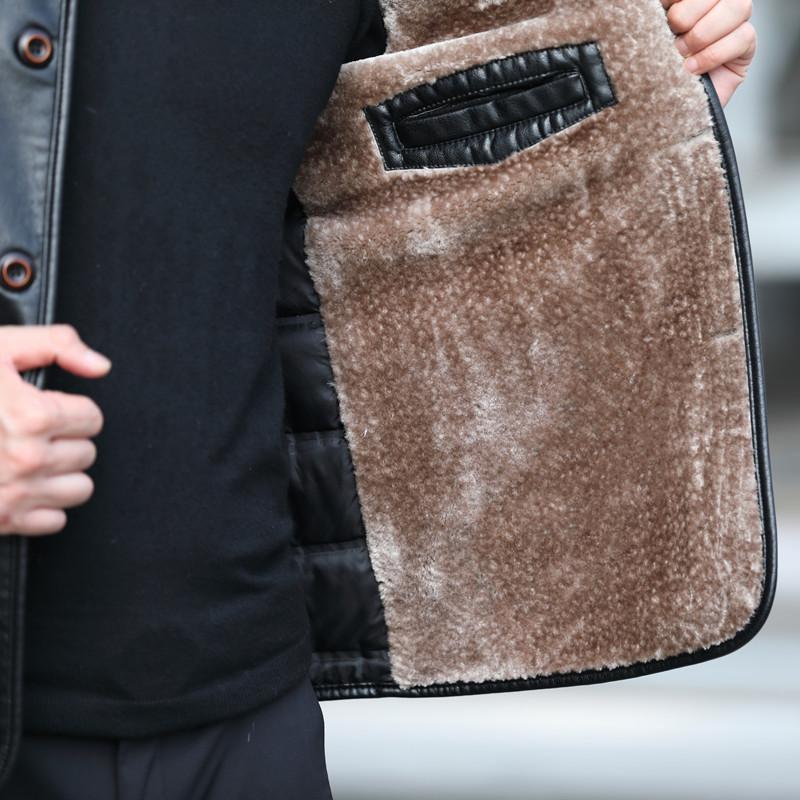 Winter Thickened Genuine Leather Down Jacket for Men, Medium and Long Lapel Jacket, New Sheepskin Leather Jacket for Men