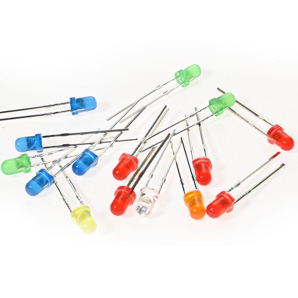 60pcs/lot Led Diodes Kit 3mm 6 Values *10PCS LEDs set,White Red Yellow Blue Green Orange F3 LED Lights Diodes Electronic Kit