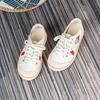 Retro Canvas Shoes Women, New Flat-bottomed Contrasting Color Splicing Casual Board Shoes Low-top Lace-up Breathable Little White Shoes