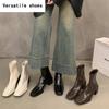 Women Ankle Boots Fashion Square Toe Back Zippers Shoes Vintage Square Heels Autumn Winter Ladies Short Booties