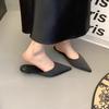 Fashion New Summer Concise Pointed Toe Women Slippers Fashion Thin Low Heels Party Pumps Mules Slide Shoes