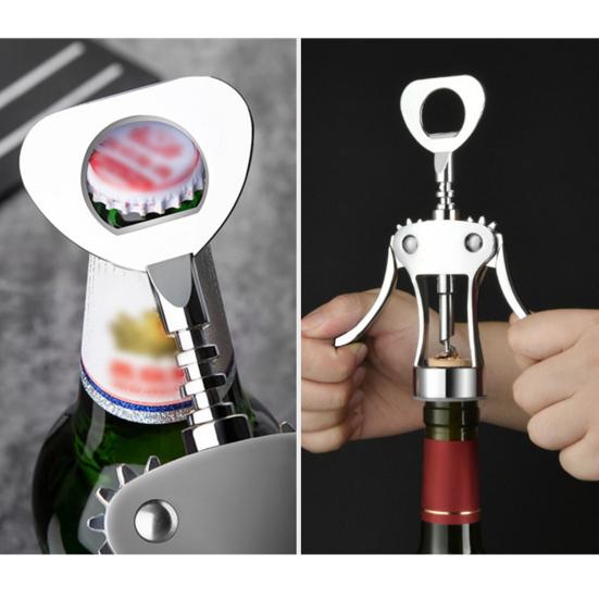 Wine Opener Alloy Wing Corkscrew Heavy Duty Corkscrew Beer Opener Multifunctional Bottle Opener for Home Kitchen Restaurant Bar