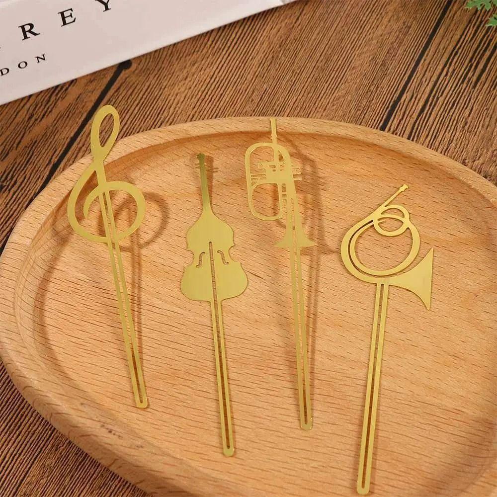 Office Meta Book Maker Gold Musical Note Paper Clips Musical Instruments Bookmark Stationery