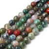 Natural Faceted Indian Agate 15 Inch Round Beads For Jewelry Making 4 6 8 10 12mm