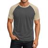 Men's Round Neck Contrast Color Raglan Short Sleeve Top T-shirt