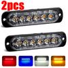6 LED Flashing Warning Lights 18 Strobe Modes Car Motorcycle Truck Side Strobe Lamp Safety Driving High Bright Light 12-24V