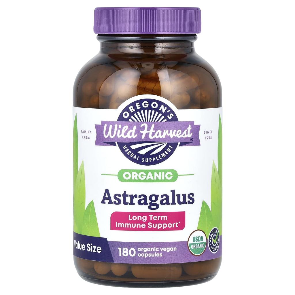 Oregon's Wild Harvest, Organic Astragalus, Organic Veggie Capsules, 180
