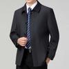Autumn and Winter Wool Jacket Men's Business Casual Lapel Wool Jacket Middle-aged Dad Wear No-iron Buttoned Top