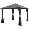 VidaXL Gazebo with Curtain Aluminium 3x3 M Black