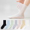 5 Pairs of Mulberry Silk Loose Boneless Postpartum Socks, Antibacterial and Deodorizing Modal Mid-calf Socks, and Women's Growth Socks