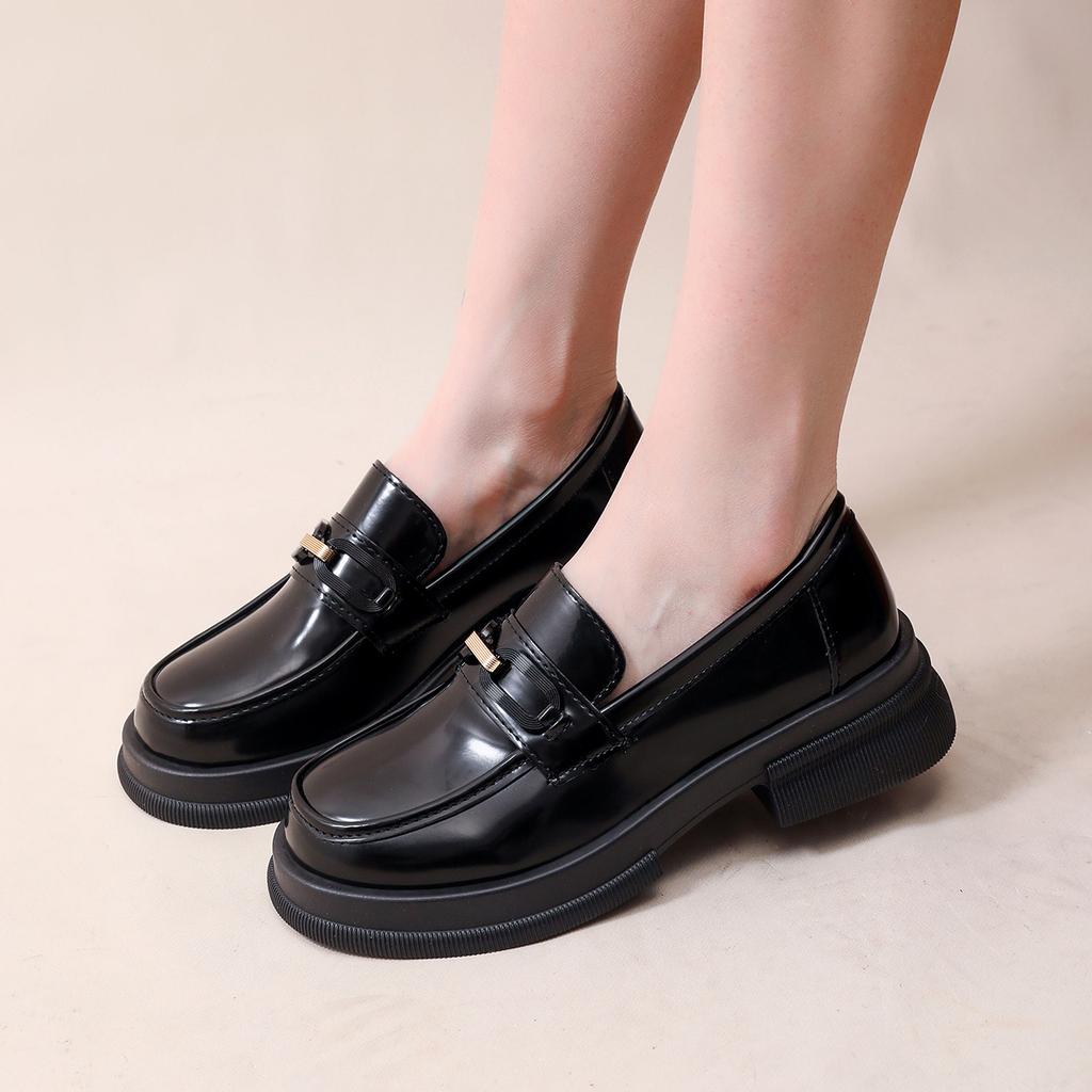 Fashion New Style Popular Brown Loafers Women Uniform Shoes Round Toe Women Retro Round Toe Lolita Shoes Plus Size 42 Zapatos Mujer