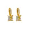 Light Luxury High-end Square Diamond Love Earbud Earrings Versatile Niche Design Earrings Earrings