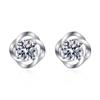 Real Moissanite D Color Stud Earrings for Women 100% 925 Sterling Silver Four-leaf Clover Shape Sparkling Wedding Party Jewelry