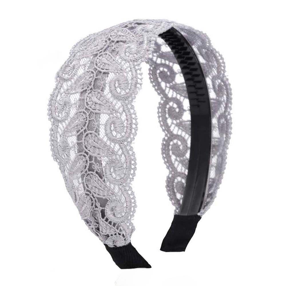 Elegant White Lace Hairpin Headband: Wide Fashion Headdress for a Chic Look