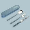 2/3pcs 304 Portable Stainless Steel Cutlery Set Chopsticks Spoon Set Cutlery Box Student Work Dinnerware Set Plates
