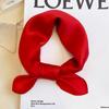 Solid Color 100% Nature Silk Square Scarfs for Women Neck Ties Foulard Neckerchief Hairband Hands Bag Ribbons Headband Gift